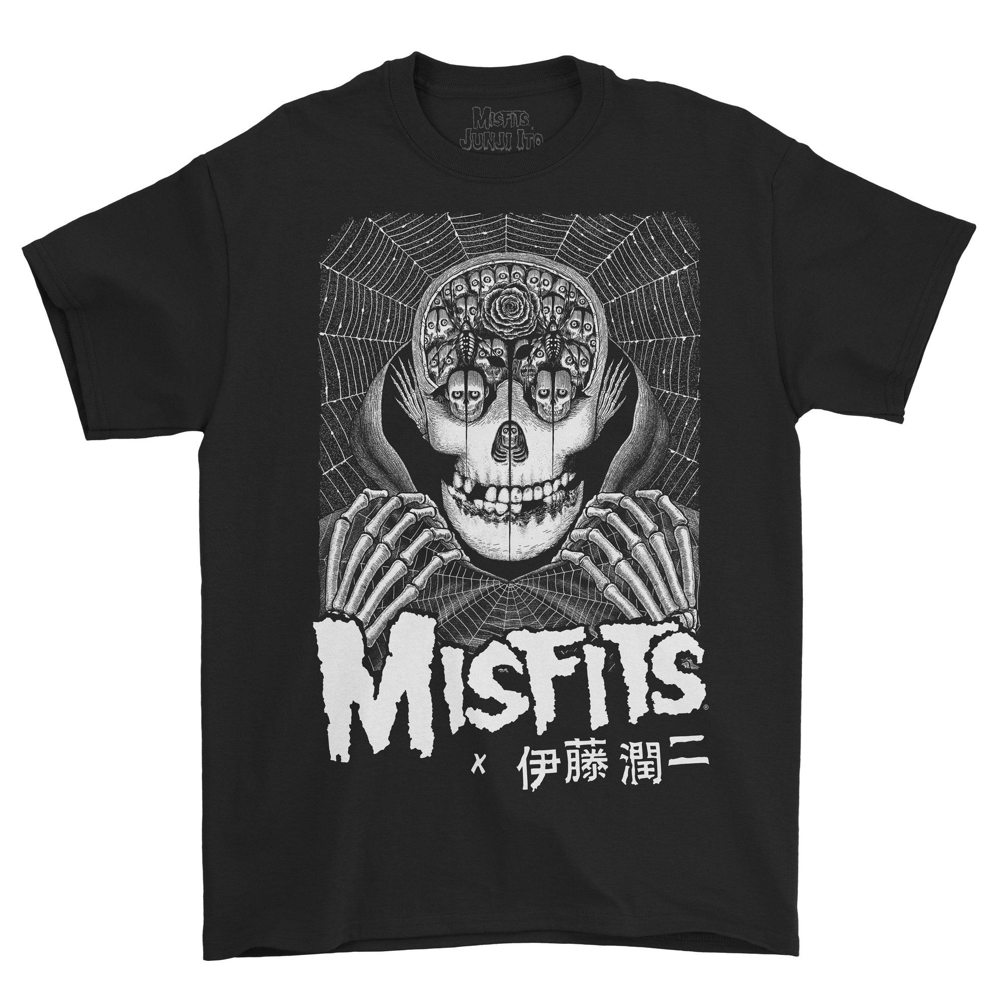 CR Loves Misfits x Junji Ito Collection Short-Sleeve T-Shirt Rose Skull Front
