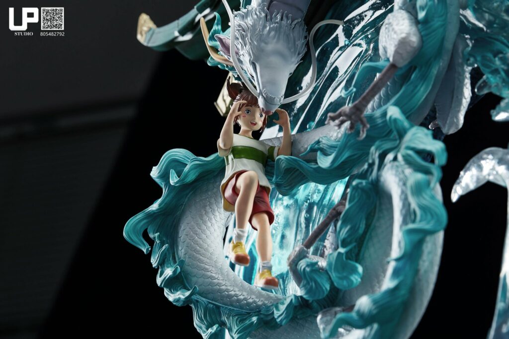 Up Studios Spirited Away Chihiro Ogino & Haku (Dragon Form) 1/6 Scale Statue Close-up Face 2