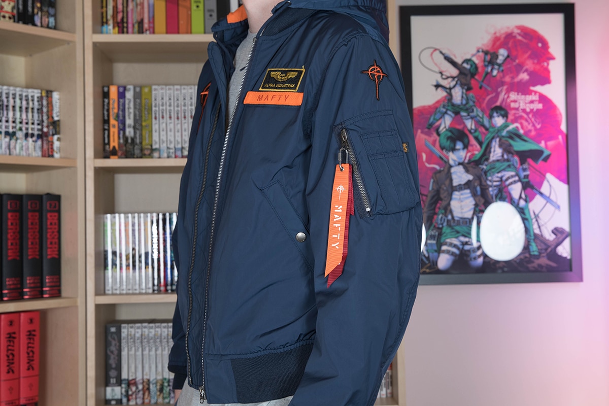 Mobile Suit Gundam Hathaway STRICT-G x Alpha Industries Mafty Jacket