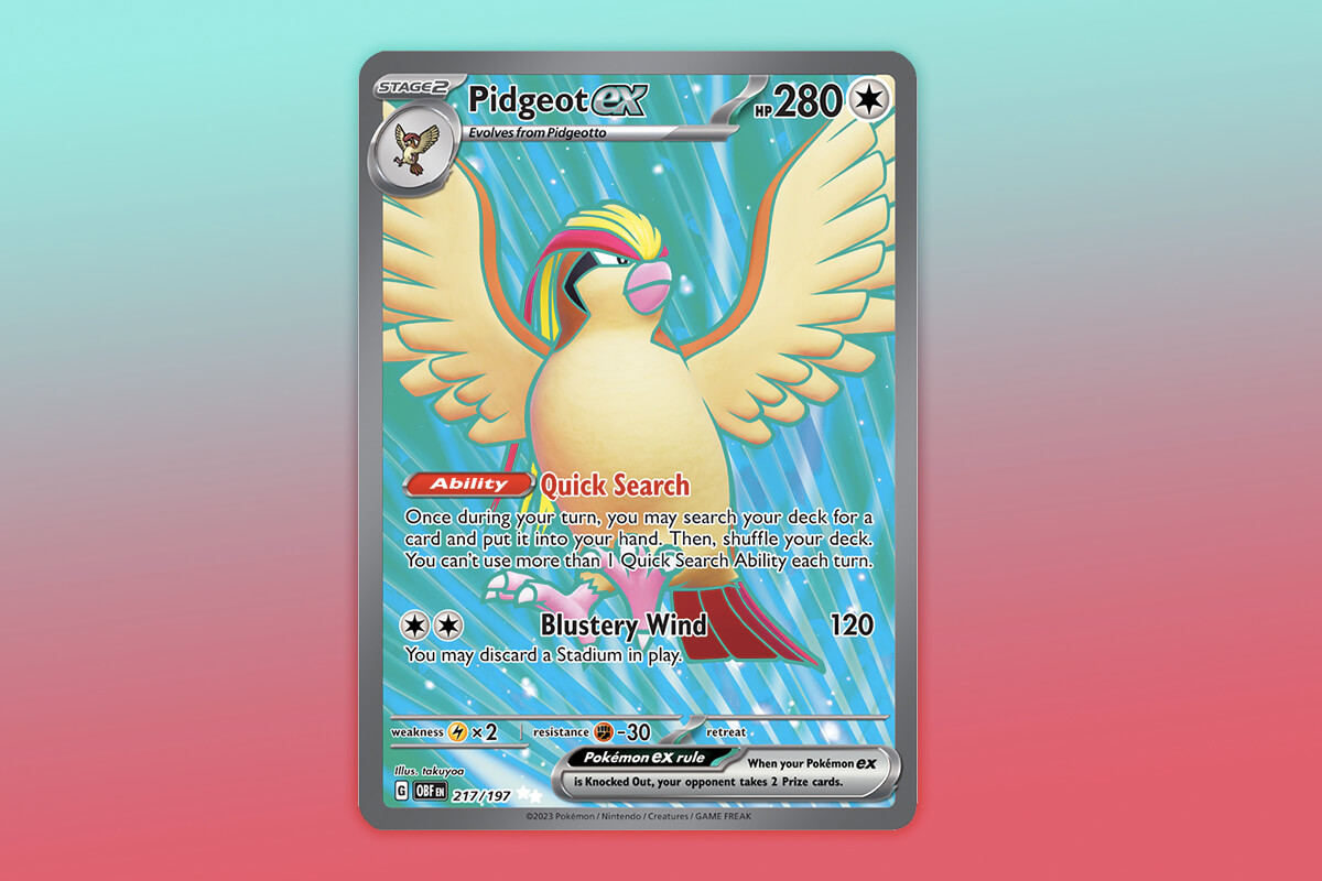 Pidgeot ex Ultra Rare (217/197) Most Expensive Obsidian Flames Cards